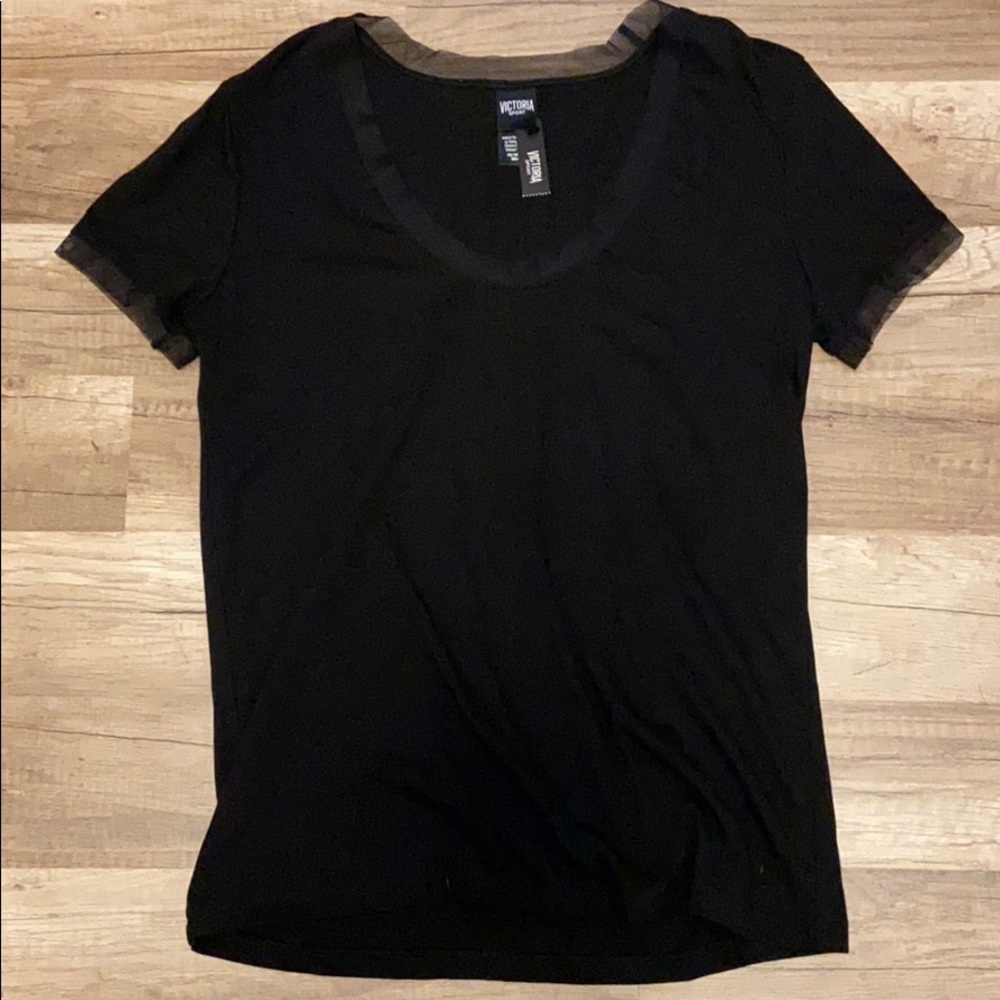 🤎NWT Victoria’s Secret sport XS black shirt mesh